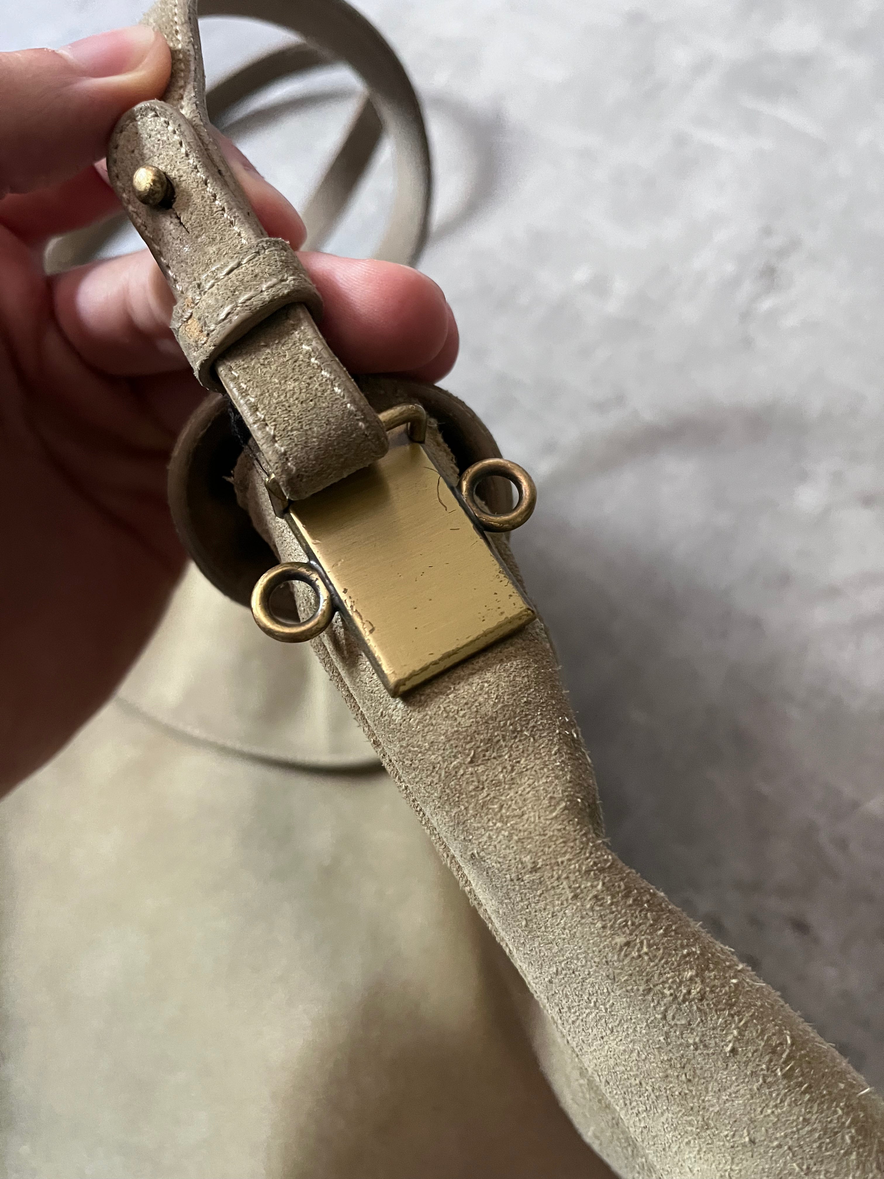 2000s Jil Sander Suede Shoulder Bag Beige/Khaki