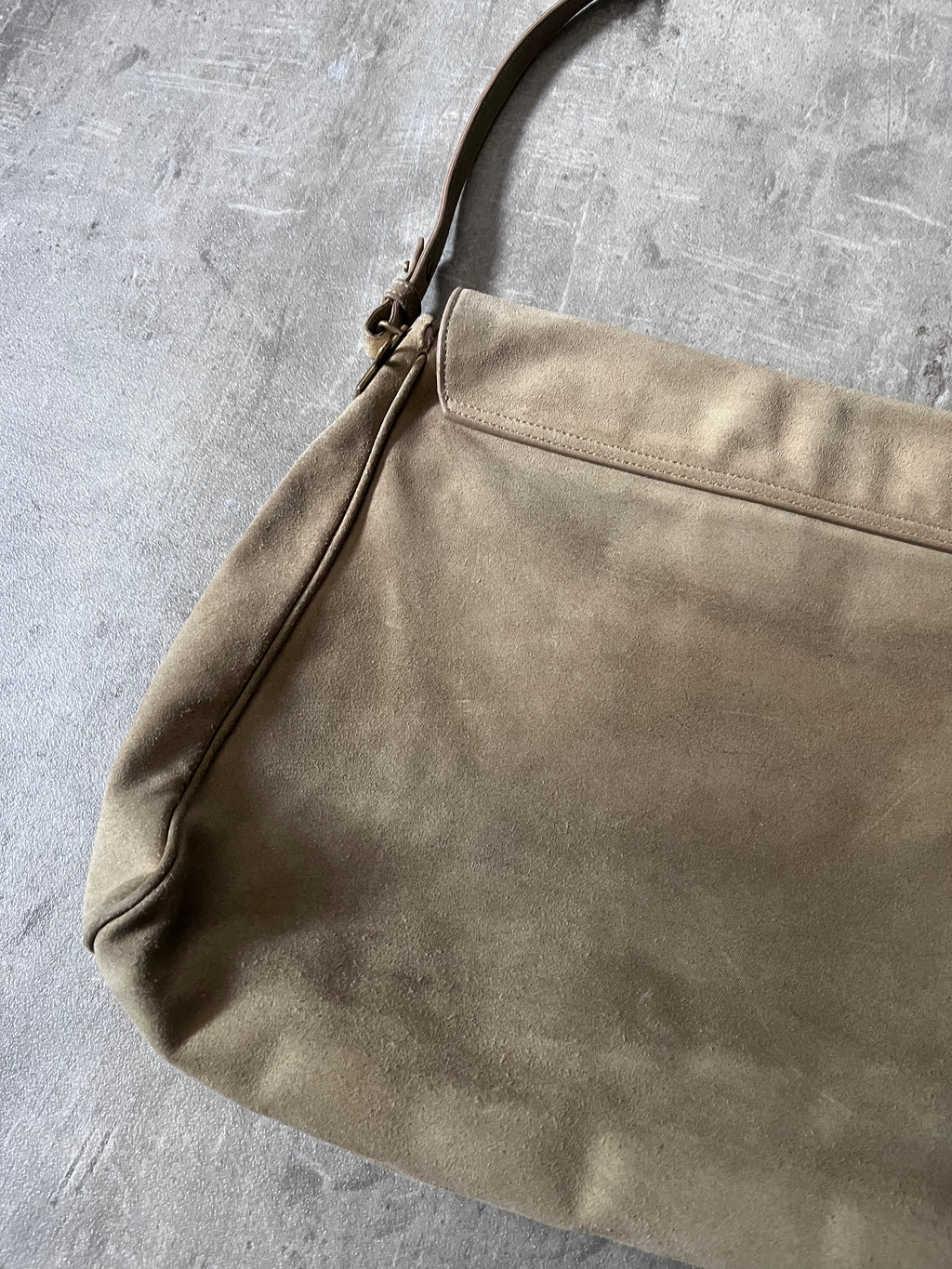 2000s Jil Sander Suede Shoulder Bag Beige/Khaki