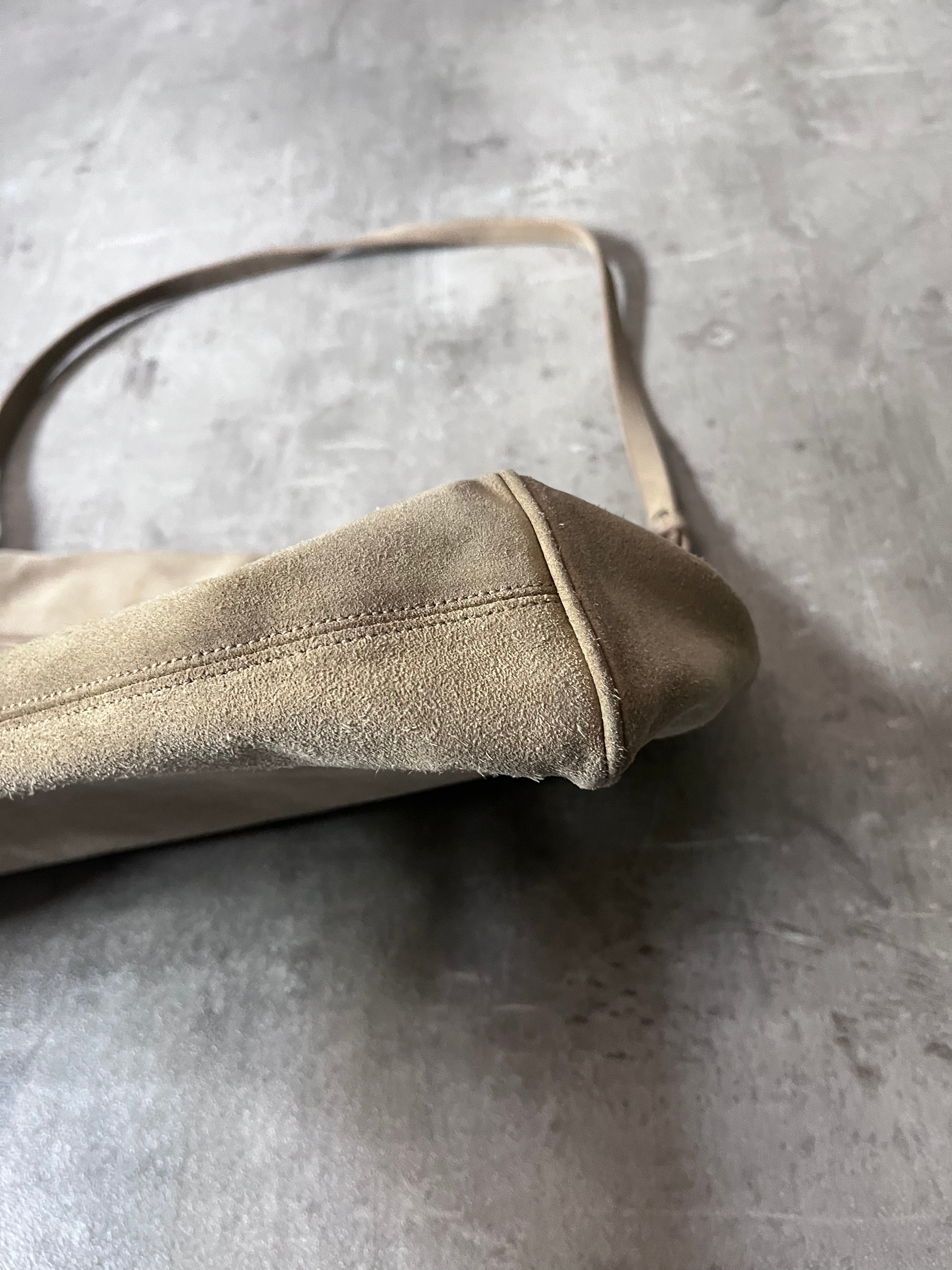 2000s Jil Sander Suede Shoulder Bag Beige/Khaki