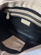 2000s Jil Sander Suede Shoulder Bag Beige/Khaki