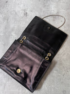 Bottega Veneta Vintage Leather Shoulder Clutch Bag Black