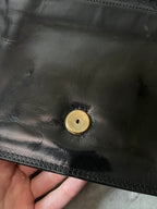 Bottega Veneta Vintage Leather Shoulder Clutch Bag Black