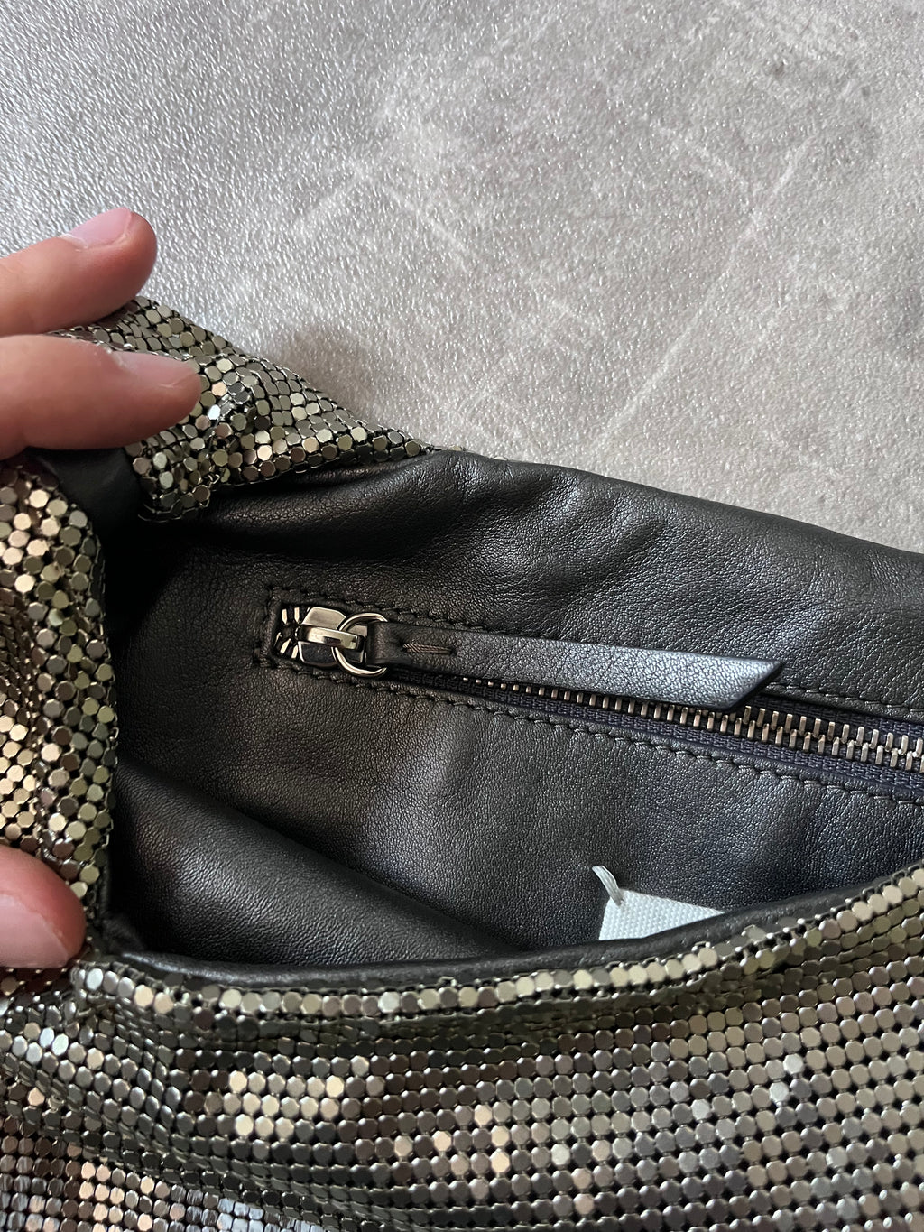 2015 Maison Margiela Aluminum Painted Sequins Handbag Silver