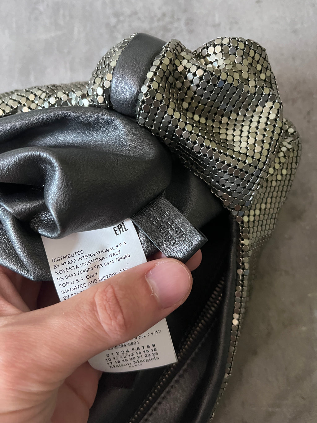 2015 Maison Margiela Aluminum Painted Sequins Handbag Silver