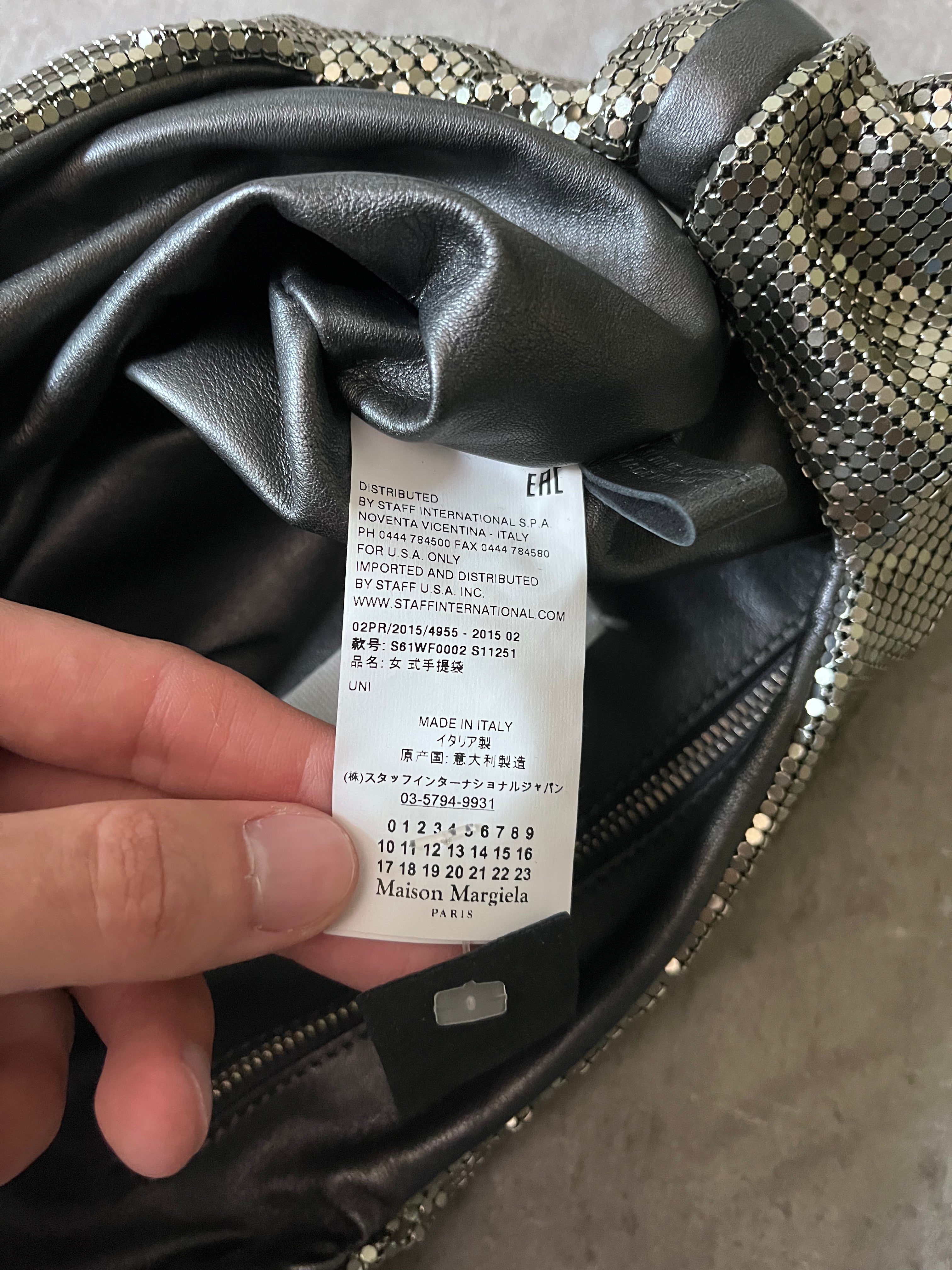 2015 Maison Margiela Aluminum Painted Sequins Handbag Silver