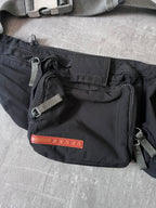 2000s Prada Utility Multi Pocket Belt Bag Black