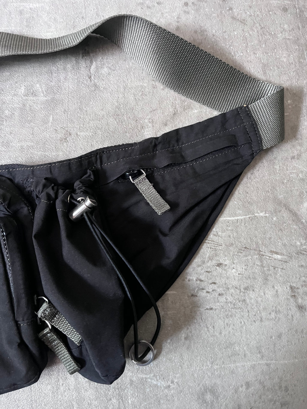 2000s Prada Utility Multi Pocket Belt Bag Black