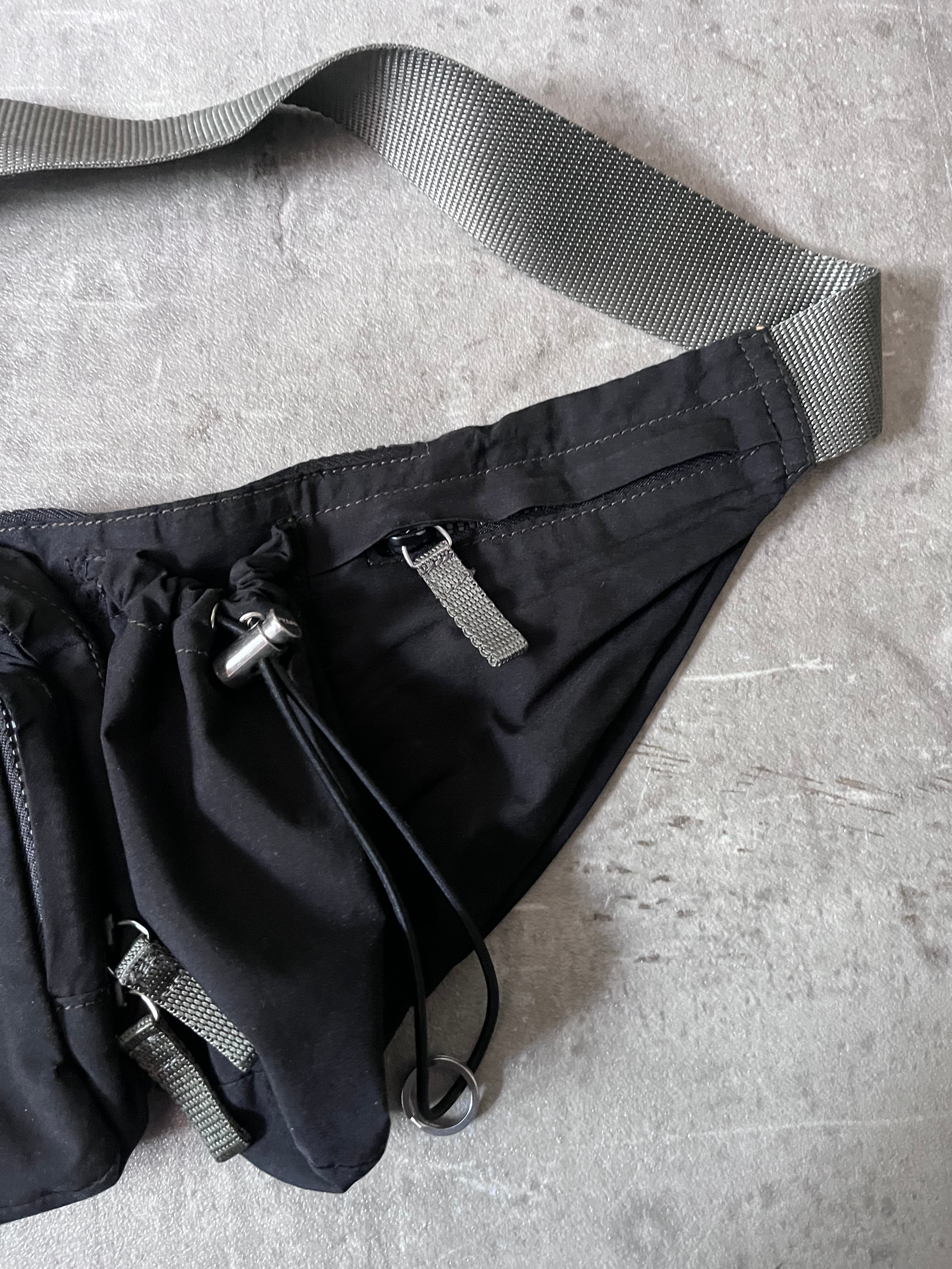 2000s Prada Utility Multi Pocket Belt Bag Black