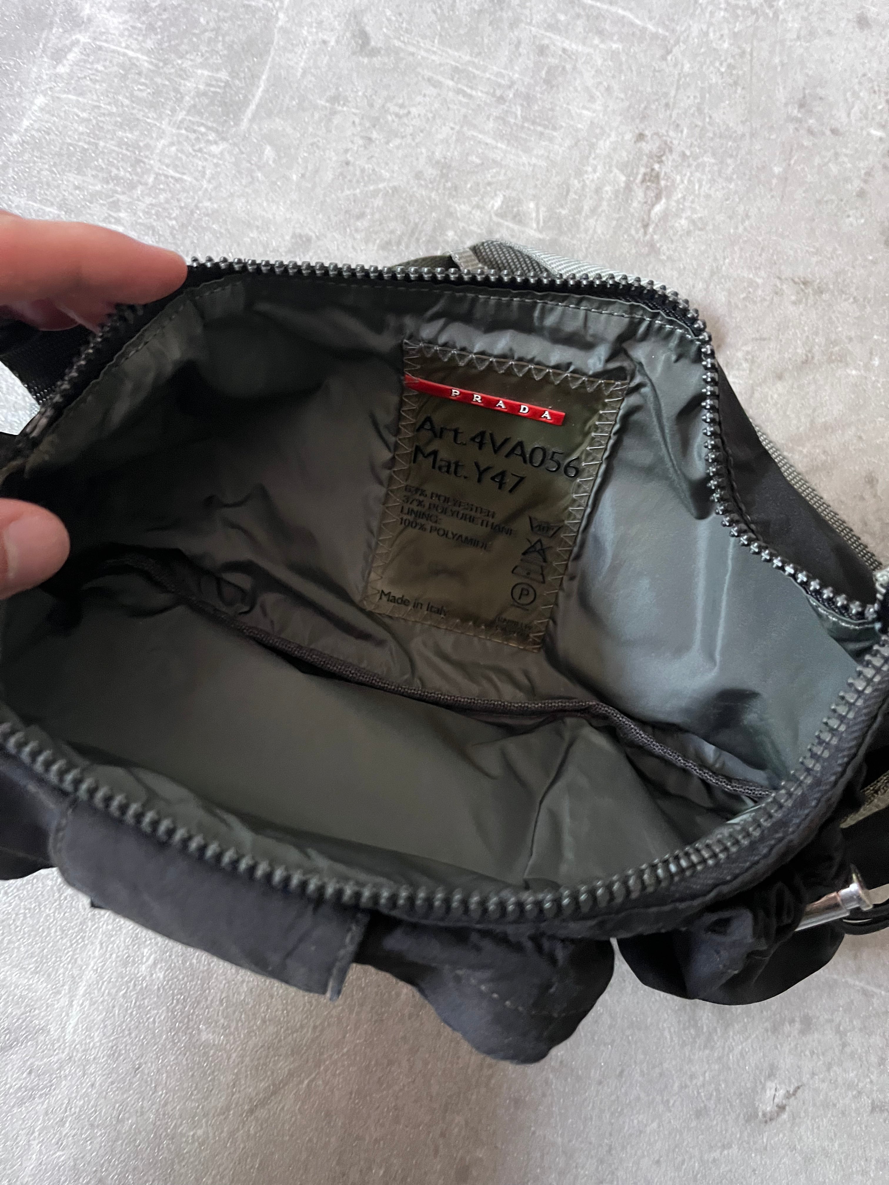 2000s Prada Utility Multi Pocket Belt Bag Black