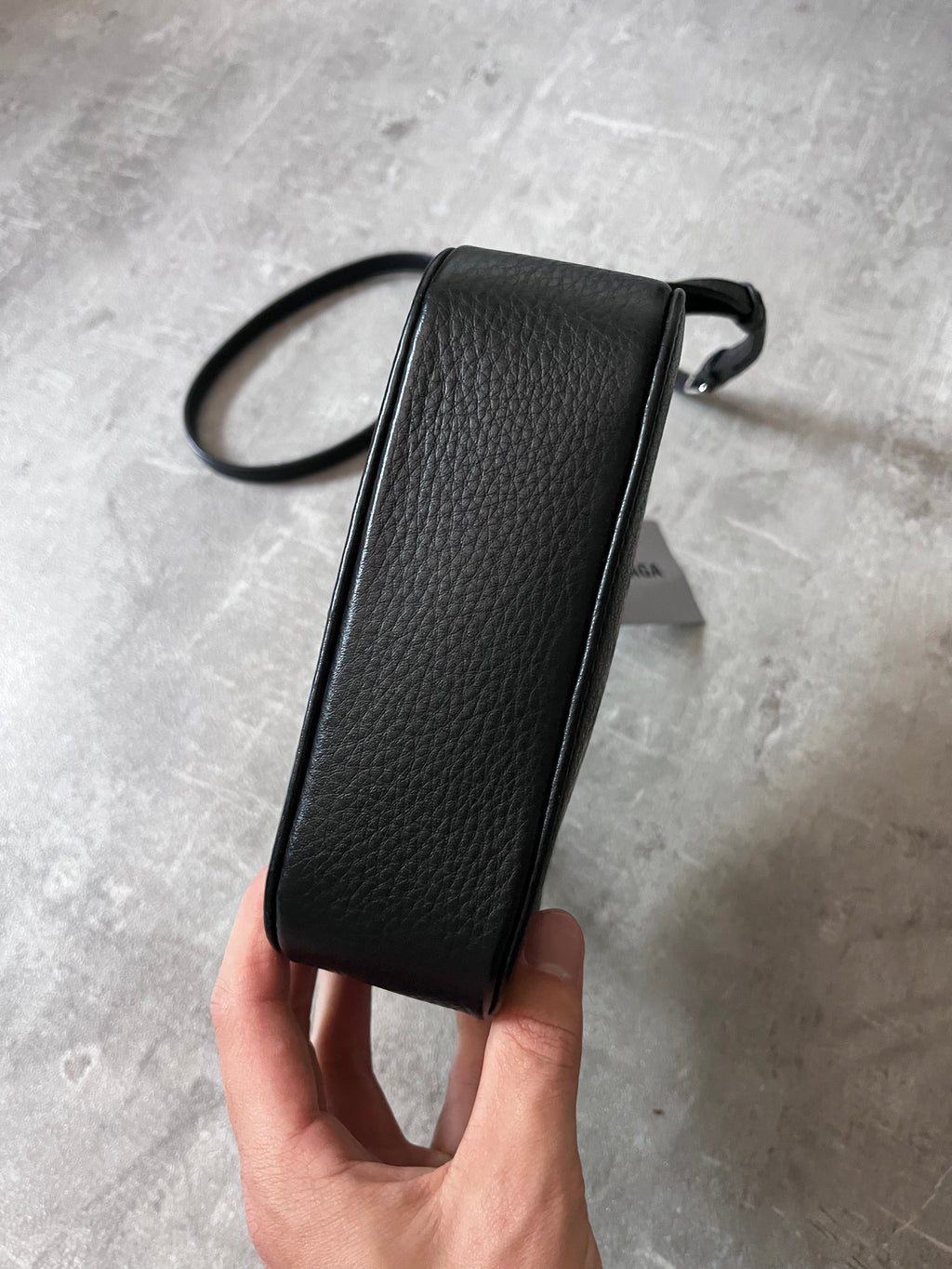 F/W 2018 Balenciaga Kitten Print Leather Shoulder Camer Bag Black