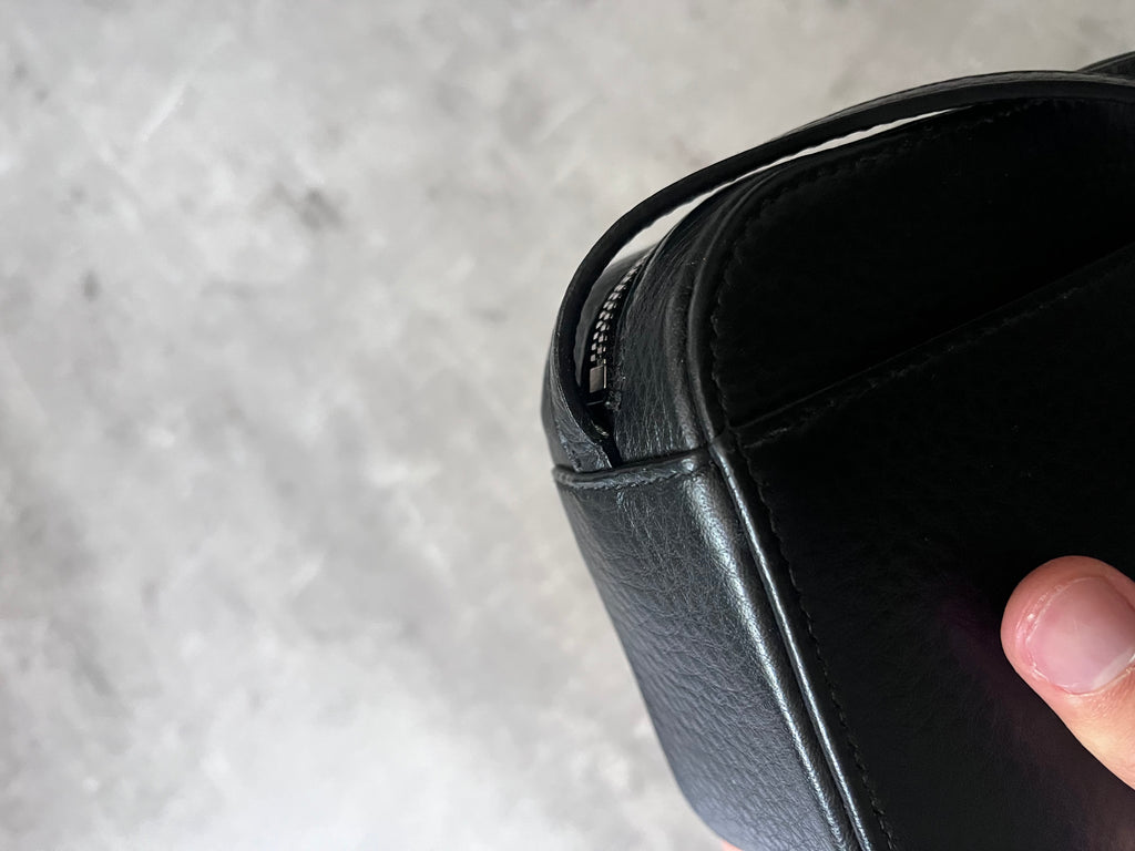 F/W 2018 Balenciaga Kitten Print Leather Shoulder Camer Bag Black