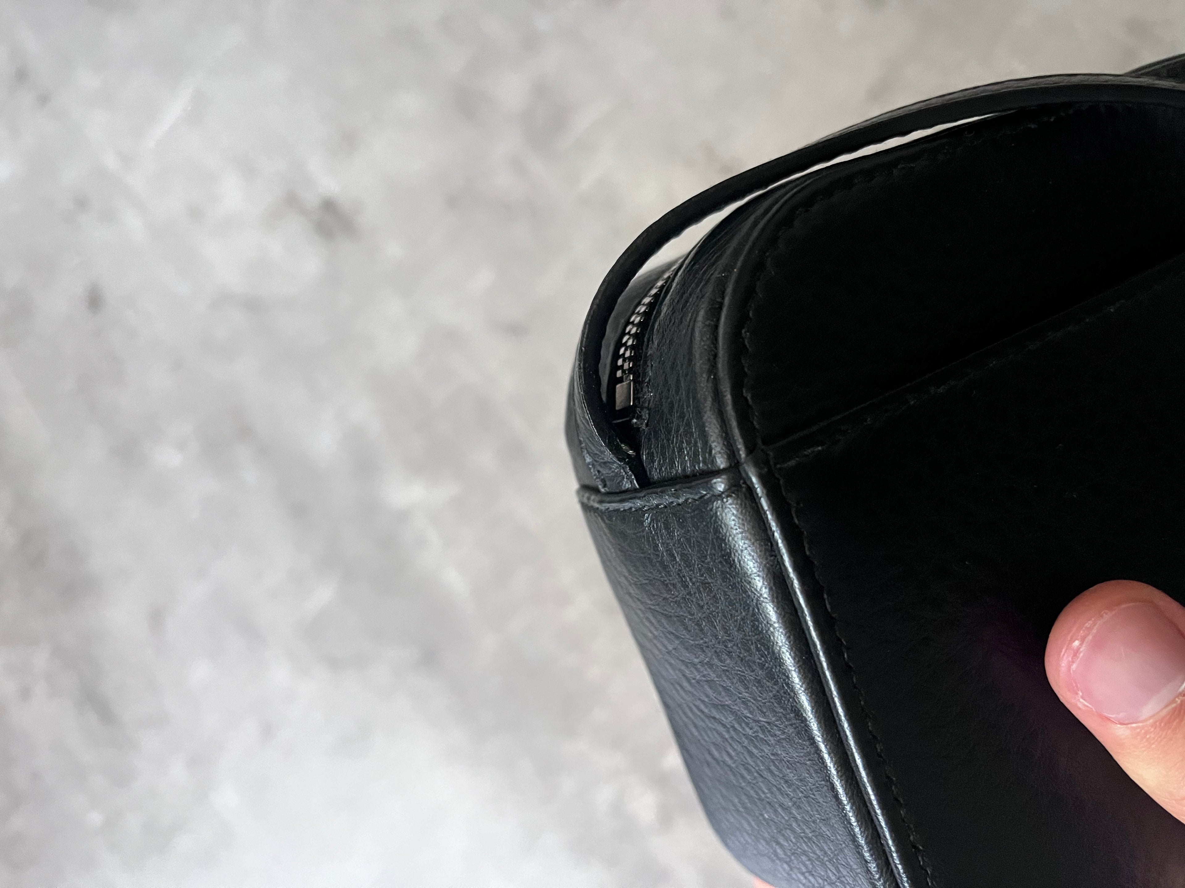 F/W 2018 Balenciaga Kitten Print Leather Shoulder Camer Bag Black