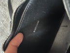 F/W 2018 Balenciaga Kitten Print Leather Shoulder Camer Bag Black