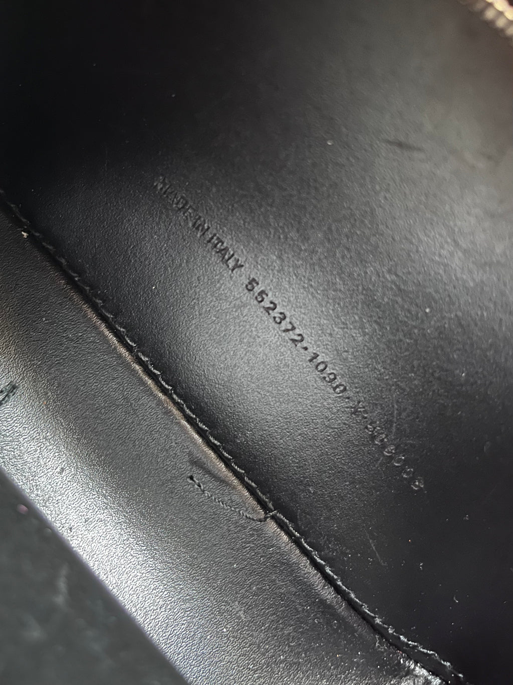 F/W 2018 Balenciaga Kitten Print Leather Shoulder Camer Bag Black
