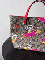 Gucci GG Monogram Space Cat Leather Small Tote Bag