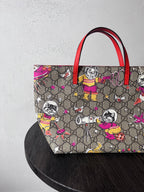 Gucci GG Monogram Space Cat Leather Small Tote Bag