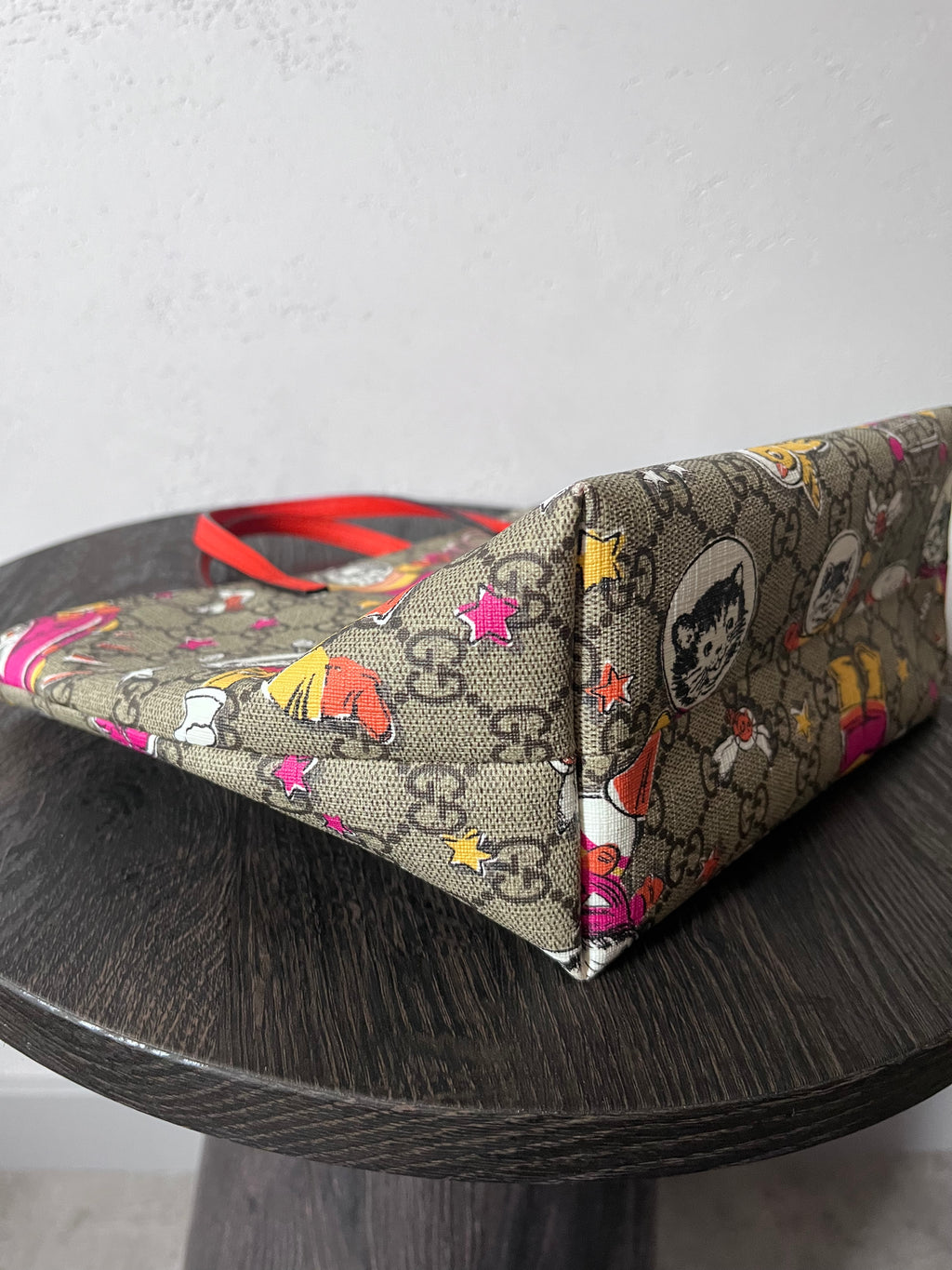 Gucci GG Monogram Space Cat Leather Small Tote Bag