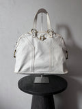 2000s Yves Saint Laurent Rive Gauche Muse Leather Handbag White