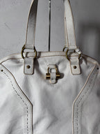 2000s Yves Saint Laurent Rive Gauche Muse Leather Handbag White
