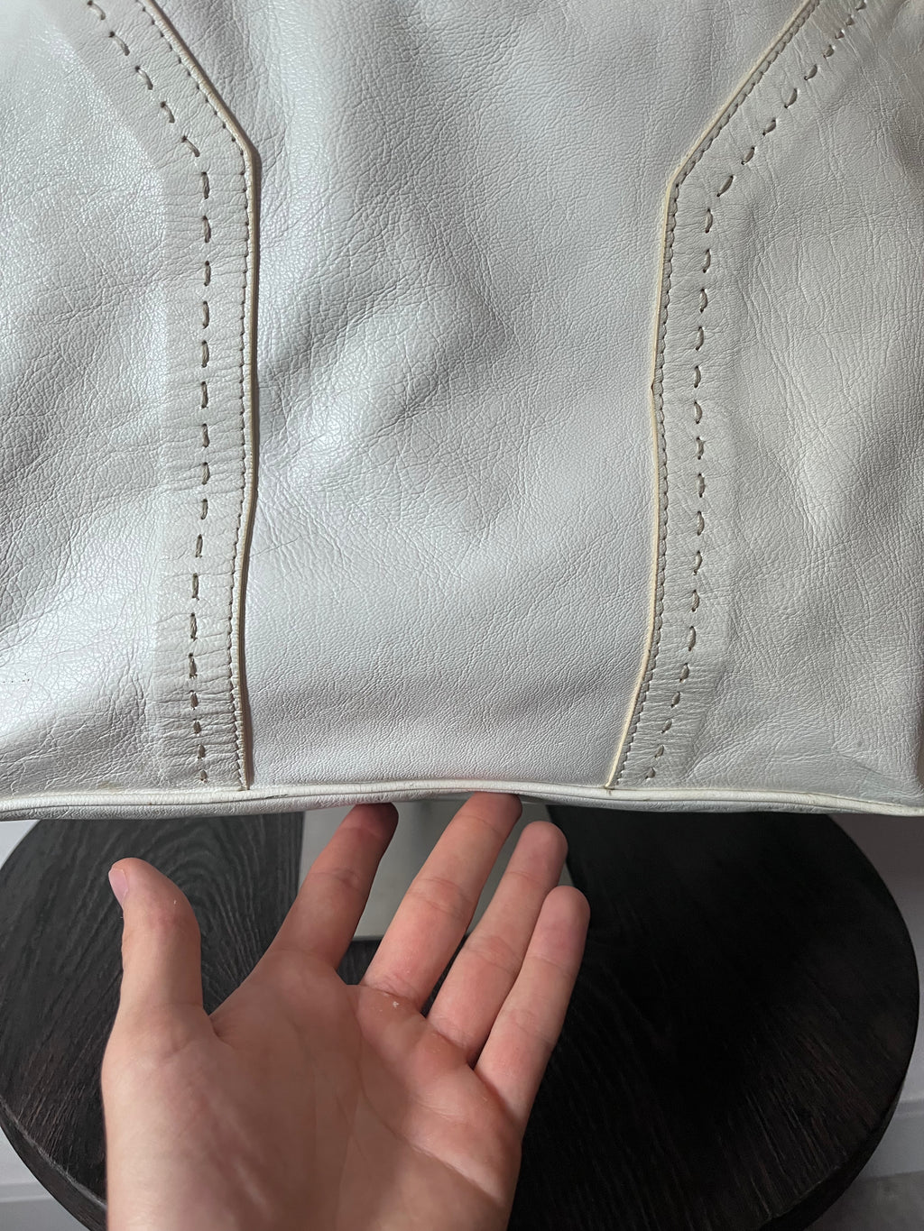 2000s Yves Saint Laurent Rive Gauche Muse Leather Handbag White