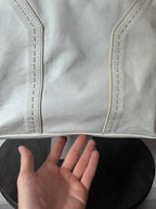 2000s Yves Saint Laurent Rive Gauche Muse Leather Handbag White