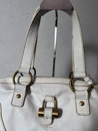 2000s Yves Saint Laurent Rive Gauche Muse Leather Handbag White