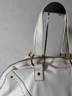 2000s Yves Saint Laurent Rive Gauche Muse Leather Handbag White