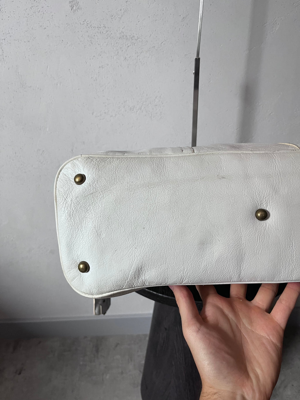2000s Yves Saint Laurent Rive Gauche Muse Leather Handbag White