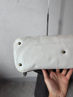 2000s Yves Saint Laurent Rive Gauche Muse Leather Handbag White
