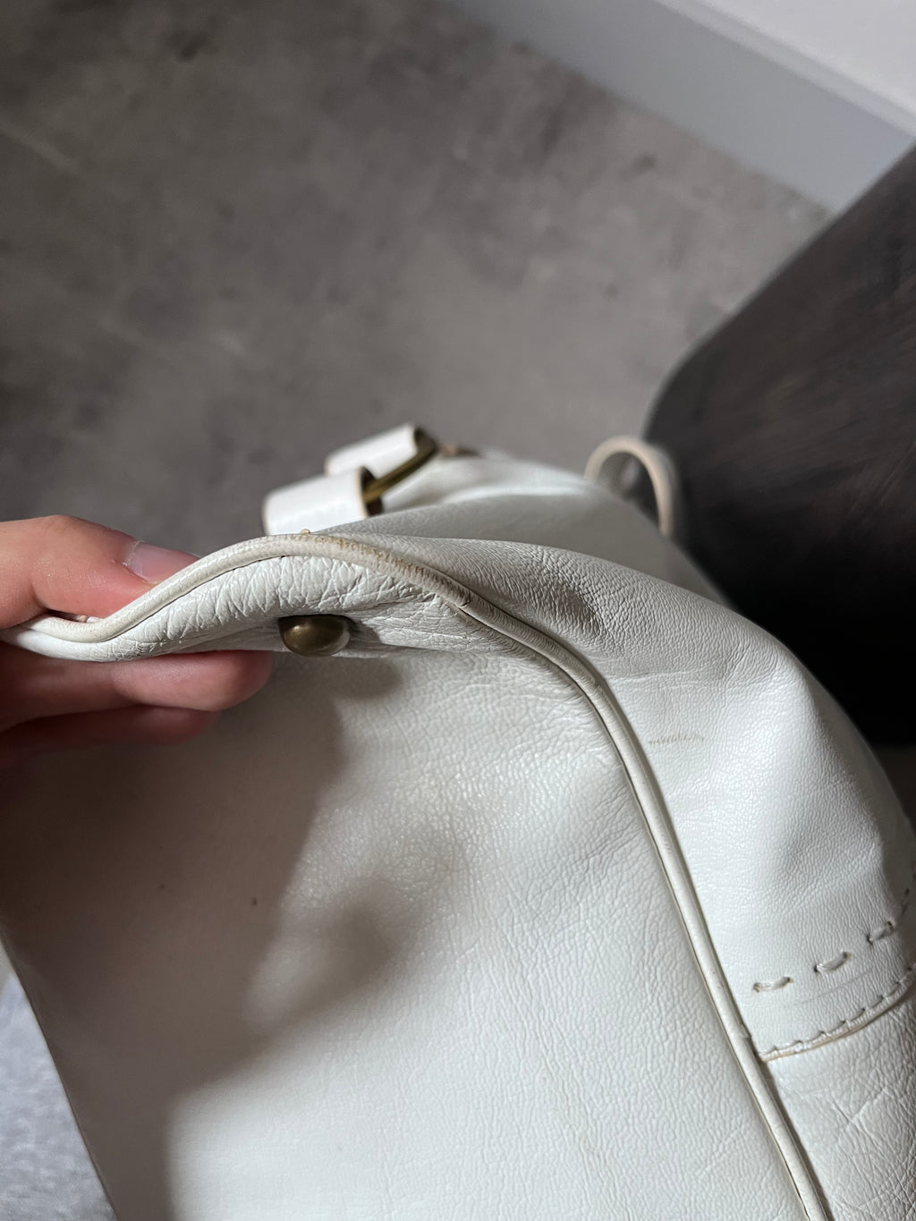 2000s Yves Saint Laurent Rive Gauche Muse Leather Handbag White