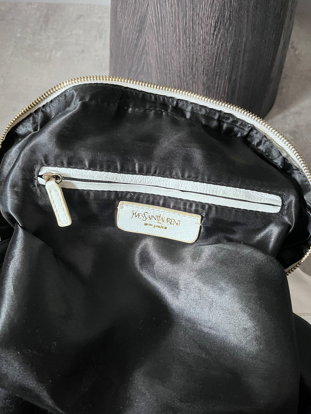 2000s Yves Saint Laurent Rive Gauche Muse Leather Handbag White