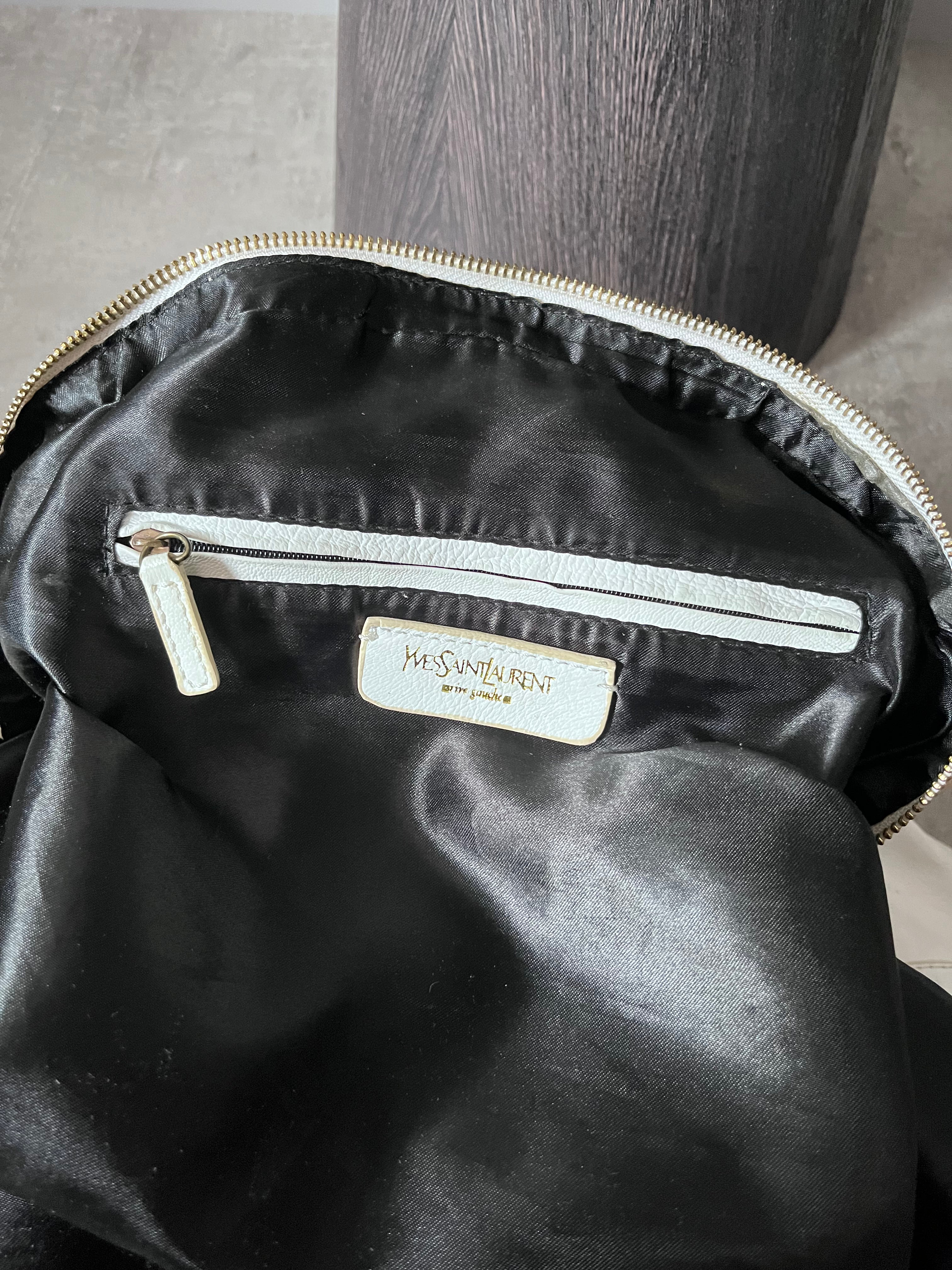 2000s Yves Saint Laurent Rive Gauche Muse Leather Handbag White