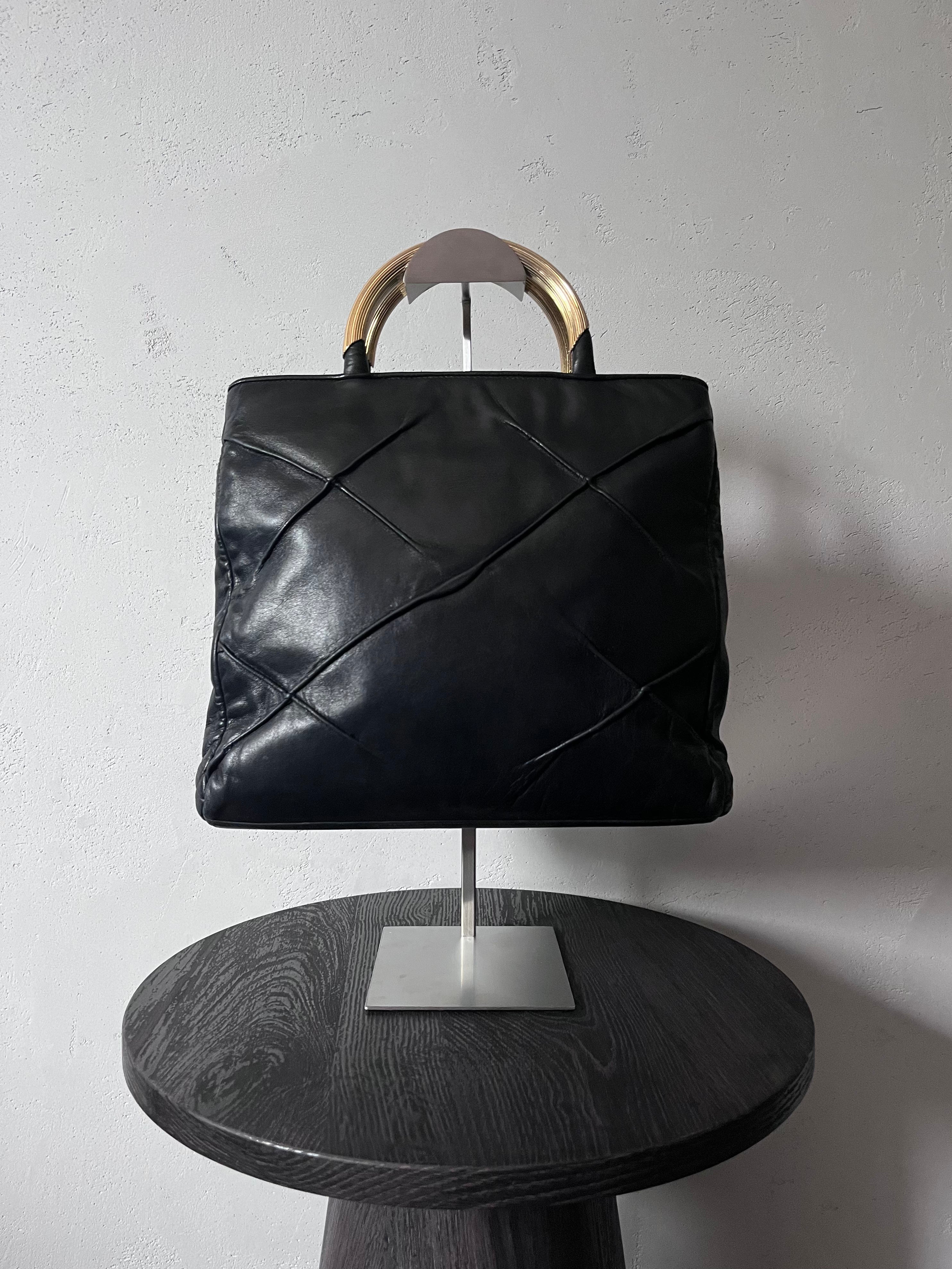 Fendi Vintage Mini Pasta Soft Leather Handbag Black