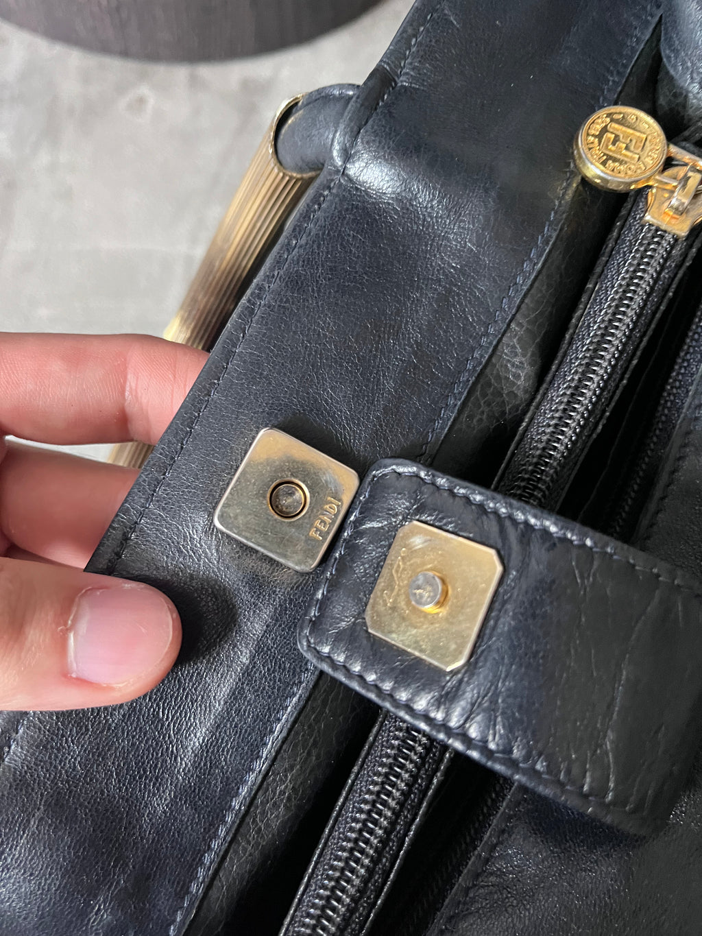 Fendi Vintage Mini Pasta Soft Leather Handbag Black