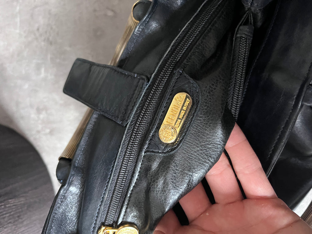 Fendi Vintage Mini Pasta Soft Leather Handbag Black