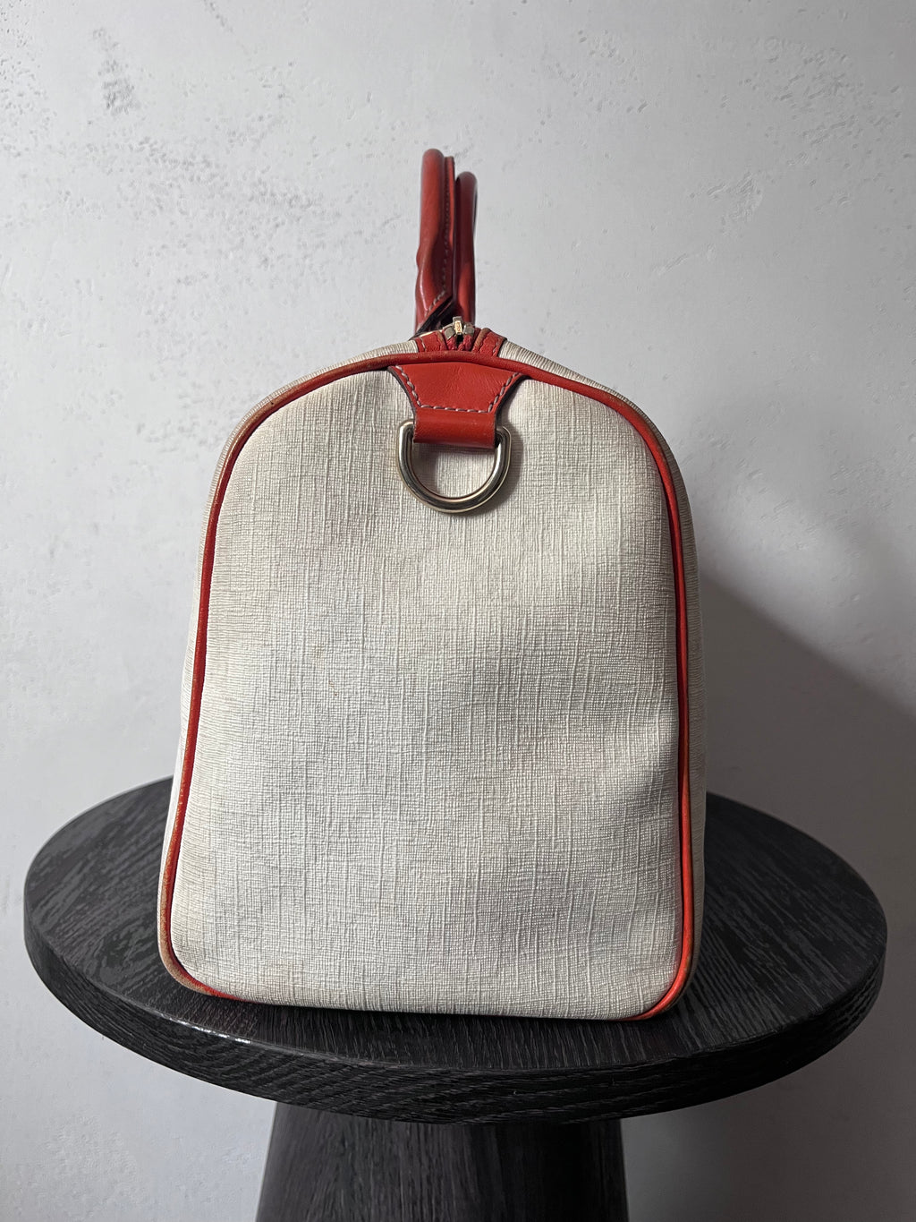 Gucci Limited Edition GG Supreme Boston Canvas Handbag White Red