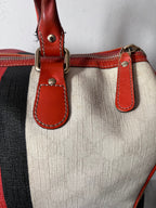Gucci Limited Edition GG Supreme Boston Canvas Handbag White Red