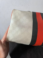 Gucci Limited Edition GG Supreme Boston Canvas Handbag White Red