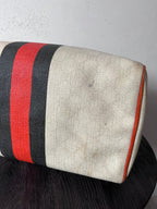 Gucci Limited Edition GG Supreme Boston Canvas Handbag White Red