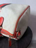 Gucci Limited Edition GG Supreme Boston Canvas Handbag White Red