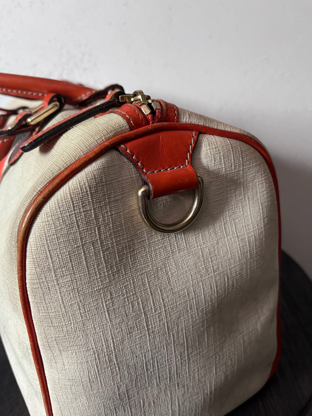 Gucci Limited Edition GG Supreme Boston Canvas Handbag White Red