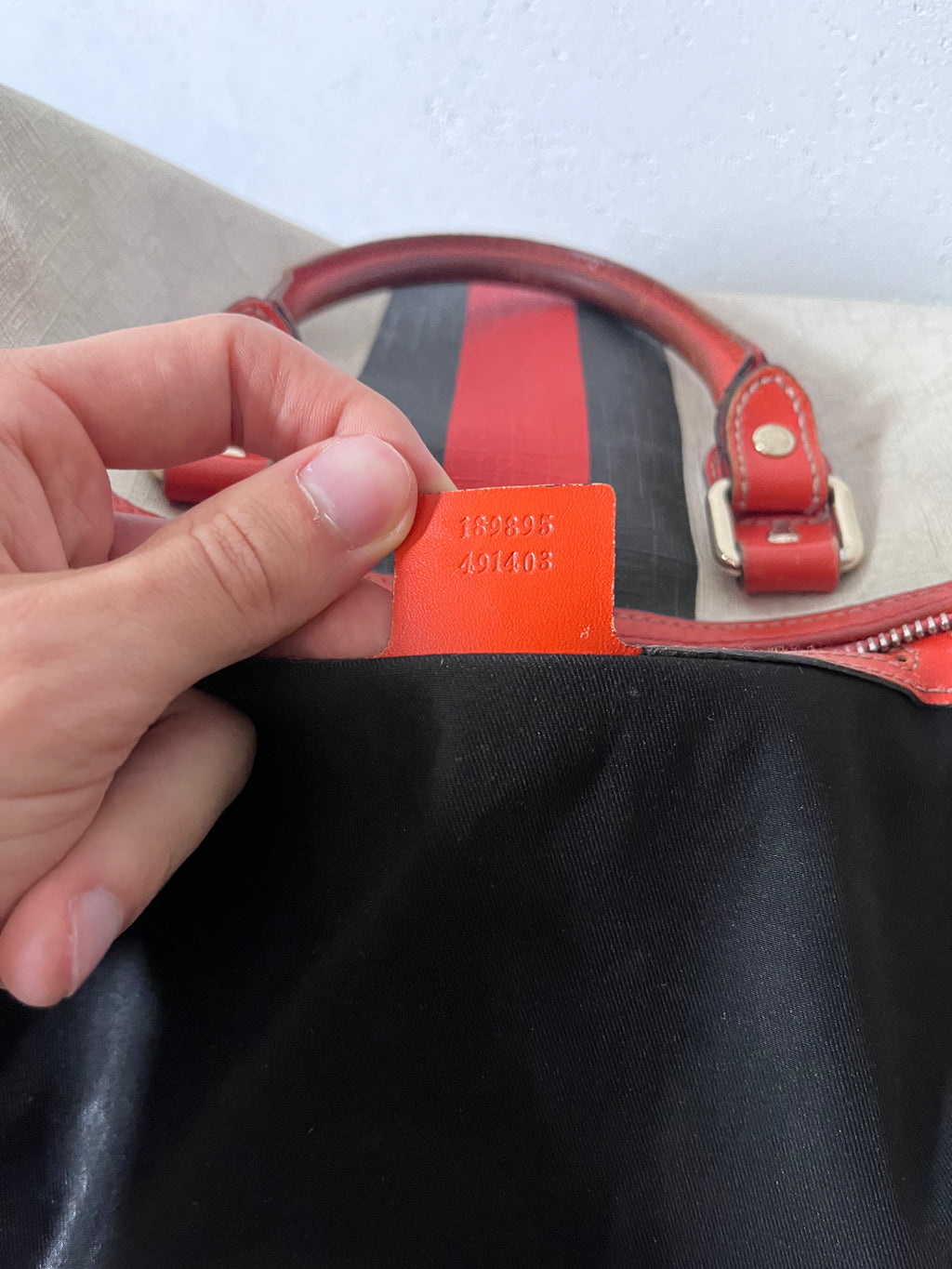 Gucci Limited Edition GG Supreme Boston Canvas Handbag White Red