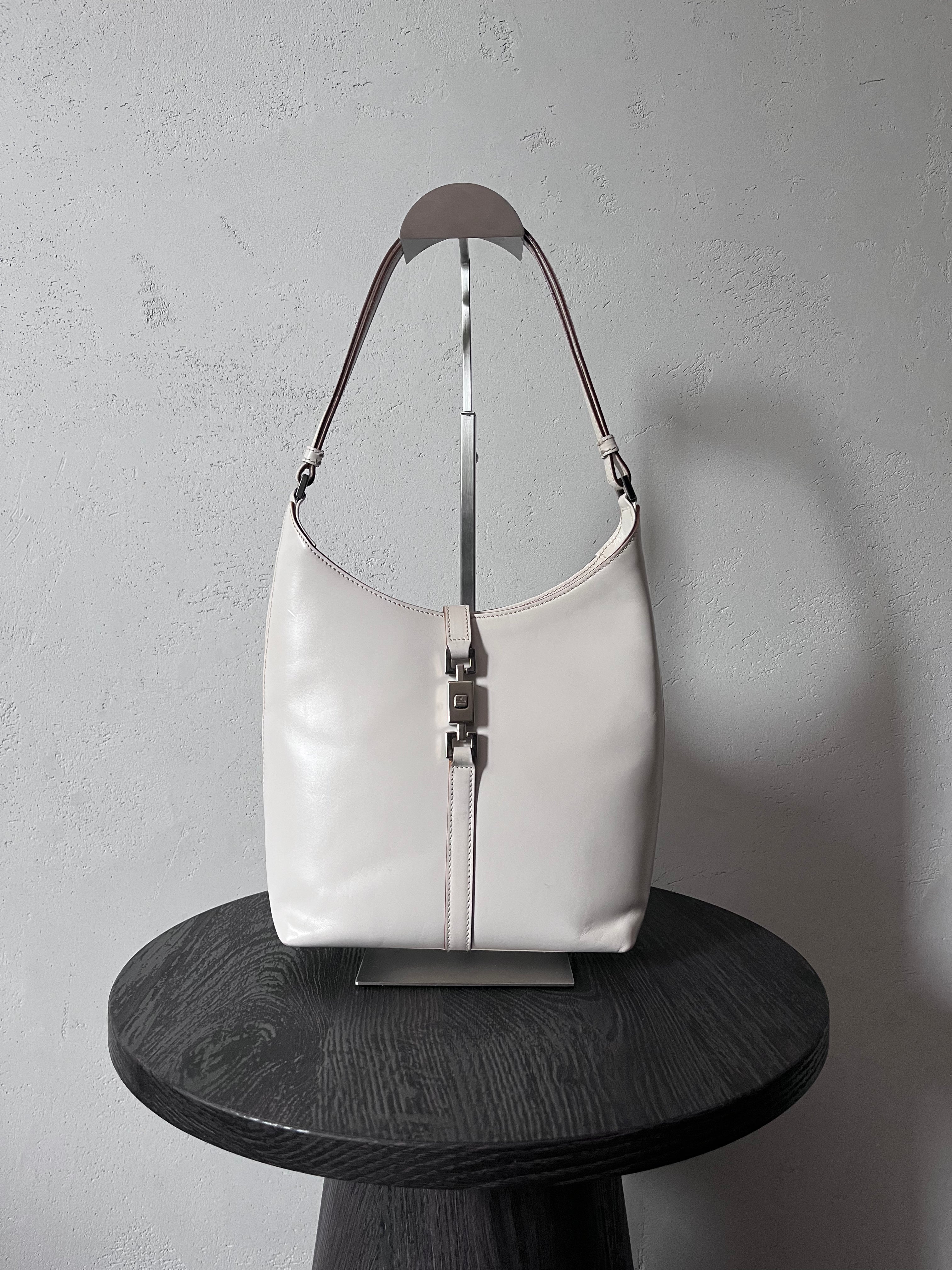 2000s Gucci by Tom Ford Jackie Shoulder Bag White