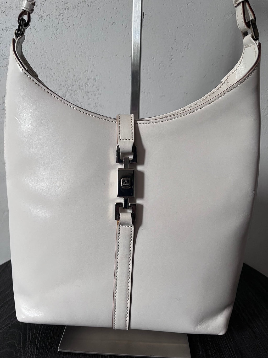 2000s Gucci by Tom Ford Jackie Shoulder Bag White
