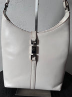2000s Gucci by Tom Ford Jackie Shoulder Bag White