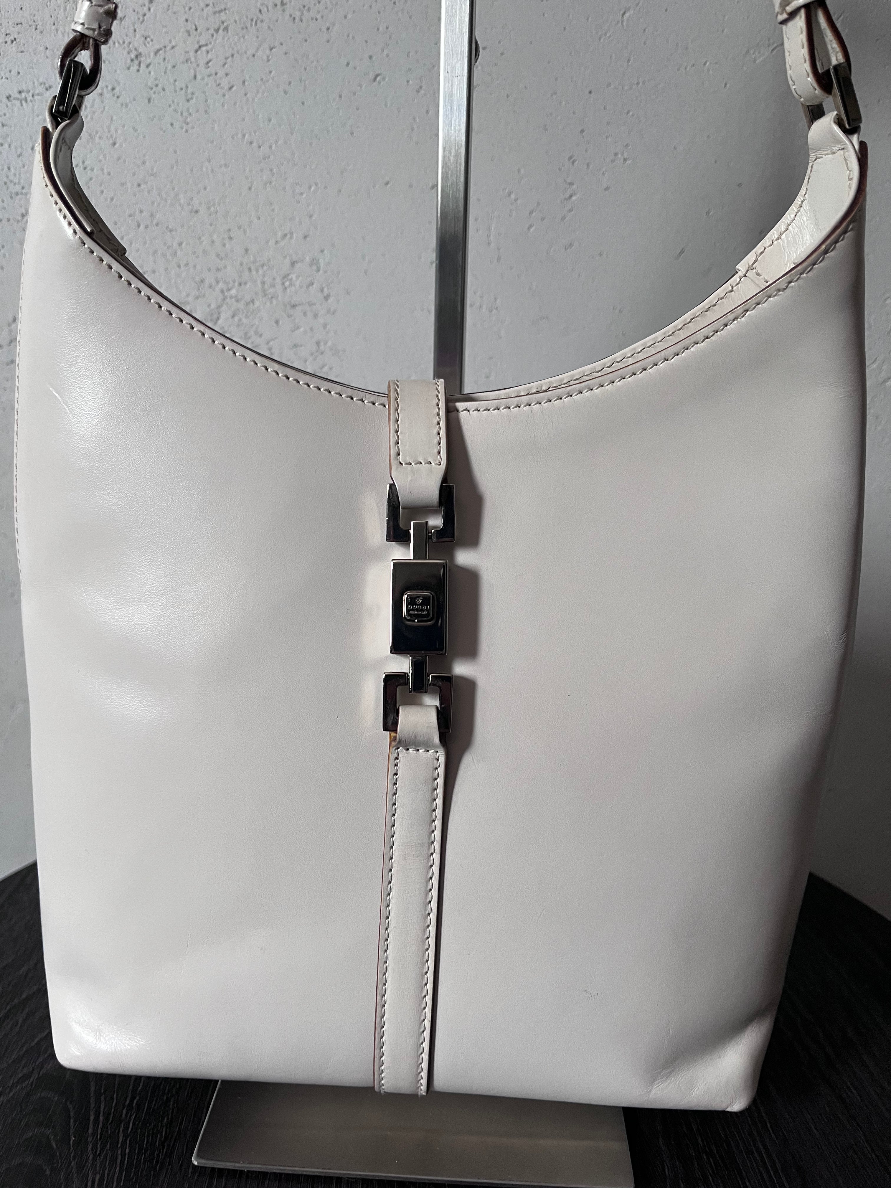 2000s Gucci by Tom Ford Jackie Shoulder Bag White