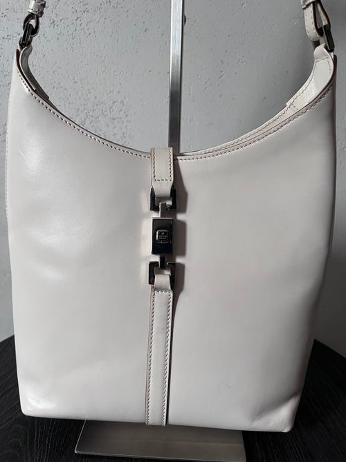 2000s Gucci by Tom Ford Jackie Shoulder Bag White