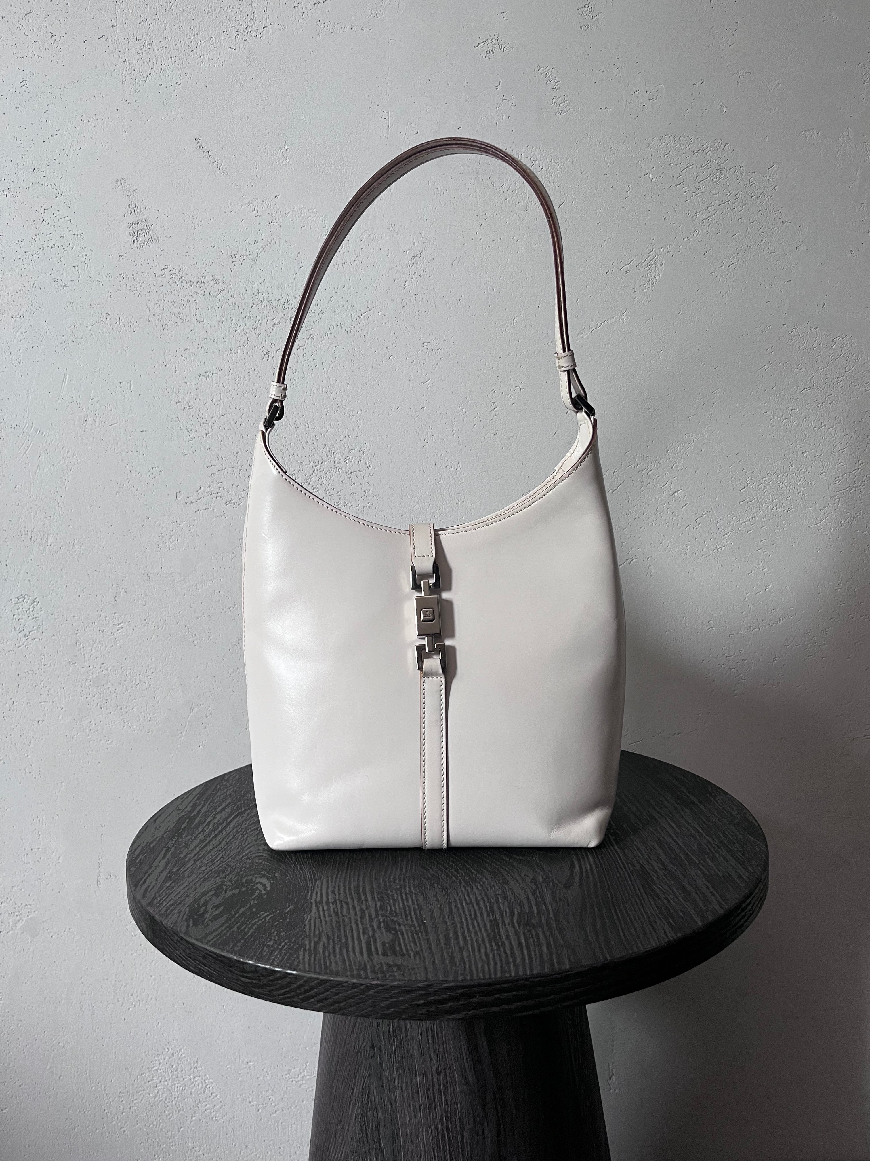 2000s Gucci by Tom Ford Jackie Shoulder Bag White