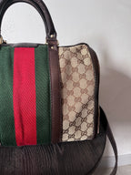 Gucci GG Monogram Canvas Boston Bag Brown Beige