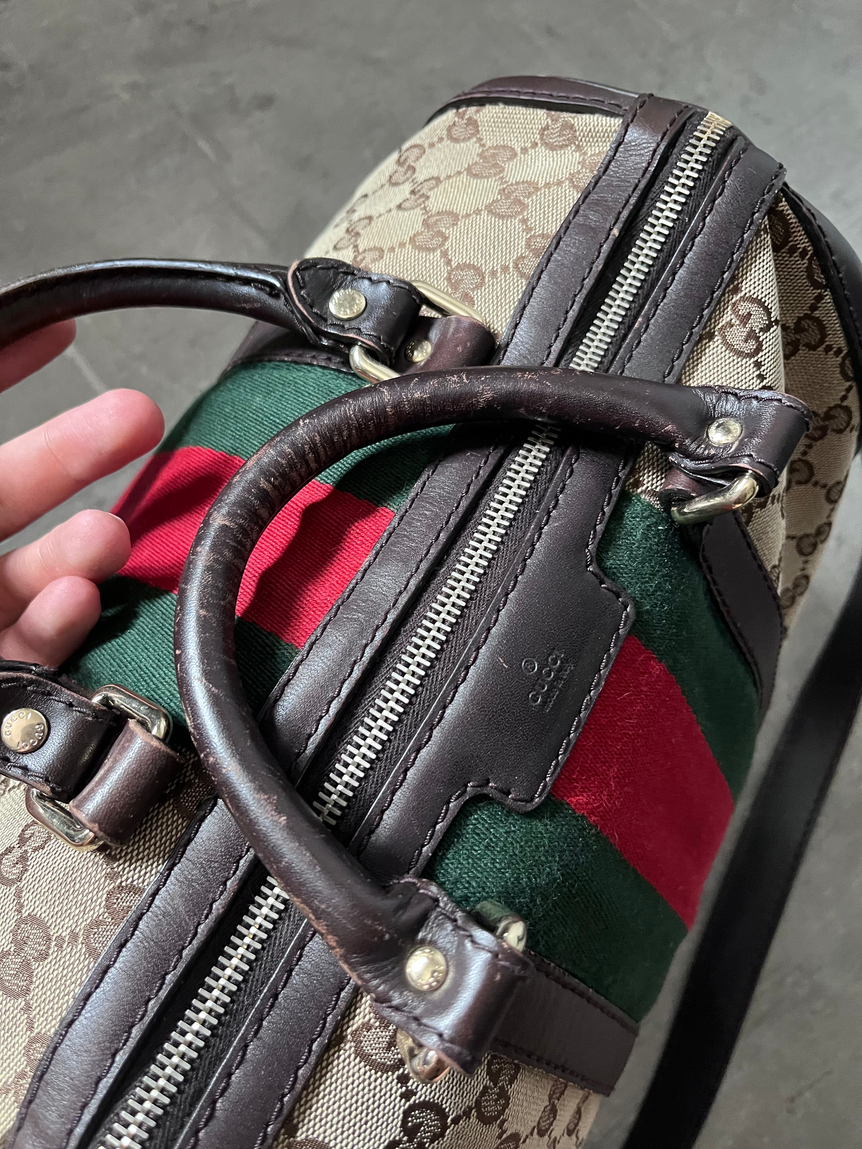 Gucci GG Monogram Canvas Boston Bag Brown Beige